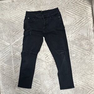 Seven7 Black Distressed Women's Skinny Jeans